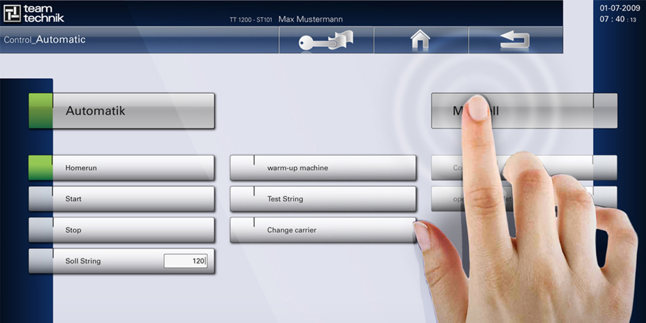 Klare Ebenenstrukturen, intuitive Bedienebenen und moderne Touch-Steuerung zeichnen das neue GUI (graphic user ineterface) für die medizinische Maschinenreihe des Unternehmens teamtechnik aus. Konzeptioniert wurde das neue Erscheinungsbild und Bedienstruktur von dem Designstudio designship GmbH aus Ulm. teamtechnik - GUI - Grafische Benutzerobefläche -  designship GmbH - Produktdesign - Industriedesign - Maschinendesign - Interfacedesign - iF world design index - Top 25 Industry - Top 100 design studios worldwide - we love design